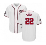 Men's Washington Nationals #22 Juan Soto Replica White Home Cool Base 2019 World Series Champions Baseball Jersey