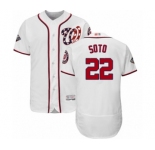 Men's Washington Nationals #22 Juan Soto White Home Flex Base Authentic Collection 2019 World Series Bound Baseball Jersey