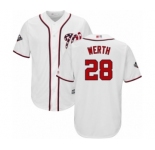 Men's Washington Nationals #28 Jayson Werth Replica White Home Cool Base 2019 World Series Bound Baseball Jersey