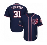 Men's Washington Nationals #31 Max Scherzer Replica Navy Blue Alternate 2 Cool Base 2019 World Series Bound Baseball Jersey