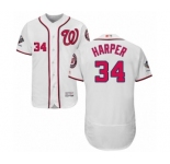 Men's Washington Nationals #34 Bryce Harper White Home Flex Base Authentic Collection 2019 World Series Champions Baseball Jersey