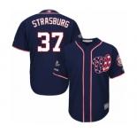 Men's Washington Nationals #37 Stephen Strasburg Replica Navy Blue Alternate 2 Cool Base 2019 World Series Champions Baseball Jersey