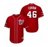 Men's Washington Nationals #46 Patrick Corbin Replica Red Alternate 1 Cool Base 2019 World Series Champions Baseball Jersey