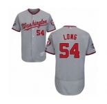 Men's Washington Nationals #54 Kevin Long Grey Road Flex Base Authentic Collection 2019 World Series Champions Baseball Jersey