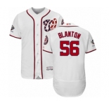 Men's Washington Nationals #56 Joe Blanton White Home Flex Base Authentic Collection 2019 World Series Champions Baseball Jersey
