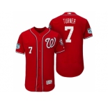 Men's Washington Nationals #7 Trea Turner 2017 Spring Training Flex Base Authentic Collection Stitched Baseball Jersey