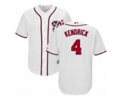Washington Nationals #4 Howie Kendrick Replica White Home Cool Base MLB Jersey