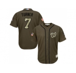 Washington Nationals #7 Trea Turner Green Salute to Service Stitched MLB Jersey