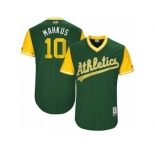 Men's 2017 Little League World Series Athletics #10 Marcus Semien Mahkus Green Jersey