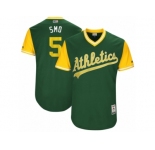 Men's 2017 Little League World Series Athletics #5 Jake Smolinski Smo Green Jersey