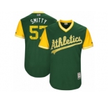 Men's 2017 Little League World Series Athletics Josh Smith #57 Smitty Green Jersey