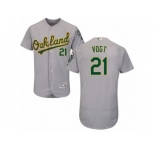 Men's Majestic Oakland Athletics #21 Stephen Vogt Grey Flexbase Authentic Collection MLB Jersey