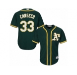 Men's Majestic Oakland Athletics #33 Jose Canseco Authentic Green Alternate 1 Cool Base MLB Jersey