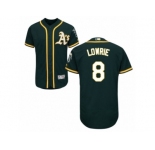 Men's Majestic Oakland Athletics #8 Jed Lowrie Green Flexbase Authentic Collection MLB Jersey