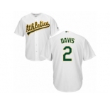 Oakland Athletics #2 Khris Davis Replica White Home Cool Base MLB Jersey