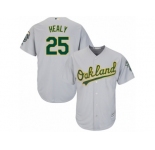 Oakland Athletics #25 Ryon Healy Replica Grey Road Cool Base MLB Jersey