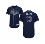 Men Tampa Bay Rays #13 Brad Miller Dark Blue Flexbase Authentic Collection Stitched MLB Jersey