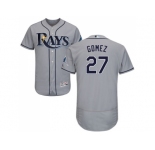Men Tampa Bay Rays #27 Carlos Gomez Grey Flexbase Authentic Collection Stitched MLB Jersey