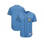 Men Tampa Bay Rays Customized Majestic Light Blue 2018 Spring Training Flex Base Team Jersey