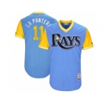 Men's 2017 Little League World Series Rays #11 Adeiny Hechavarria La Pantera Light Blue Jersey