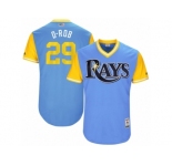 Men's 2017 Little League World Series Rays #29 Daniel Robertson D-Rob Light Blue Jersey