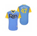 Men's 2017 Little League World Series Rays Chase Whitley #47 Big Fella Light Blue Jersey