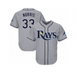 Men's Majestic Tampa Bay Rays #33 Derek Norris Replica Grey Road Cool Base MLB Jersey
