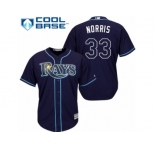 Men's Majestic Tampa Bay Rays #33 Derek Norris Replica Navy Blue Alternate Cool Base MLB Jersey