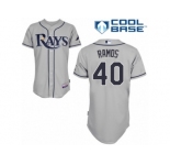 Men's Majestic Tampa Bay Rays #40 Wilson Ramos Replica Grey Road Cool Base MLB Jersey
