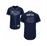 Men's Majestic Tampa Bay Rays #49 Tommy Hunter Navy Blue Flexbase Authentic Collection MLB Jersey