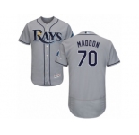 Men's Majestic Tampa Bay Rays #70 Joe Maddon Grey Flexbase Authentic Collection MLB Jersey