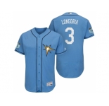 Men's Tampa Bay Rays #3 Evan Longoria 2017 Spring Training Flex Base Authentic Collection Stitched Baseball Jersey