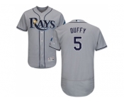 Tampa Bay Rays #5 Matt Duffy Grey Flexbase Authentic Collection Stitched MLB Jersey