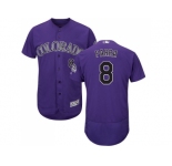 Men Colorado Rockies #8 Gerardo Parra Purple Flexbase Authentic Collection Stitched MLB Jersey