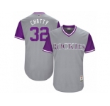 Men's 2017 Little League World Series Rockies #32 Tyler Chatwood Chatty Gray Jersey