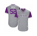 Men's 2017 Little League World Series Rockies #52 Chris Rusin Russ Gray Jersey