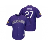 Men's Colorado Rockies #27 Trevor Story 2017 Spring Training Cool Base Stitched MLB Jersey
