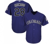 Men's Colorado Rockies #28 Nolan Arenado Replica Purple Alternate Cool Base Baseball Jersey