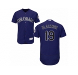 Men's Majestic Colorado Rockies #19 Charlie Blackmon Purple Flexbase Authentic Collection MLB Jersey