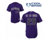 Men's Majestic Colorado Rockies #29 Jorge De La Rosa Replica Purple Alternate 1 Cool Base MLB Jersey