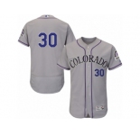 Men's Majestic Colorado Rockies #30 Jason Motte Grey Flexbase Authentic Collection MLB Jersey