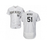 Men's Majestic Colorado Rockies #51 Jake McGee White Flexbase Authentic Collection MLB Jersey