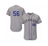 Men's Majestic Colorado Rockies #56 Greg Holland Grey Flexbase Authentic Collection MLB Jersey