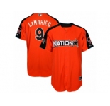 Men's Majestic Colorado Rockies #9 DJ LeMahieu Replica Orange National League 2017 MLB All-Star MLB Jersey