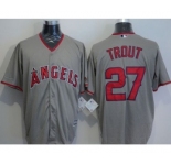 Los Angeles Angels Of Anaheim #27 Mike Trout Grey New Cool Base Stitched Baseball Jersey