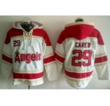 Los Angeles Angels Of Anaheim #29 Rod Carew White Sawyer Hooded Sweatshirt Baseball Hoodie