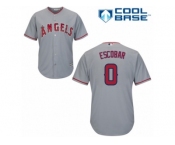 Los Angeles Angels of Anaheim #0 Yunel Escobar Replica Grey Road Cool Base MLB Jersey