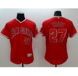 Men Los Angeles Angels #27 Mike Trout Majestic red Flexbase Authentic Collection Player Jersey