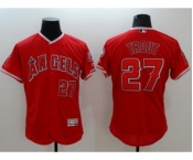 Men Los Angeles Angels #27 Mike Trout Majestic red Flexbase Authentic Collection Player Jersey