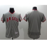 Men Los Angeles Angels Blank Majestic Gray Flexbase Authentic Collection Jersey
